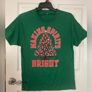 🔴 3/$12 Holiday Time Green Festive Graphic Print! NWOT!